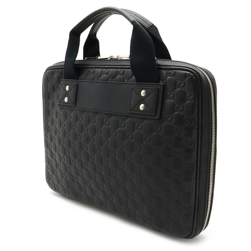 Gucci Bag Case PC sima Black Business Leather Silver